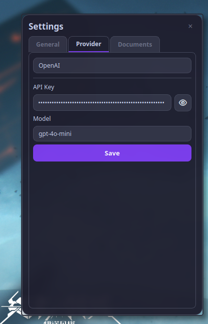 Sage - Provider settings